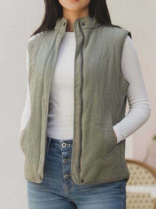Tommy Bahama Jackets & Blazers - Tommy Bahama Silk Olive Green Quilted Zipper Snap Button Vest